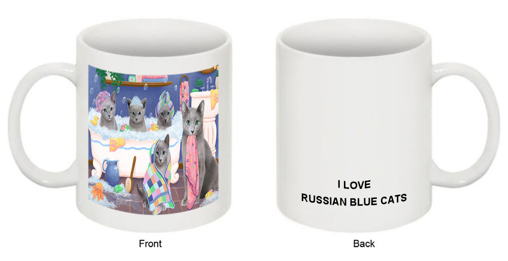 Rub A Dub Dogs In A Tub Russian Blue Cats Coffee Mug MUG52214