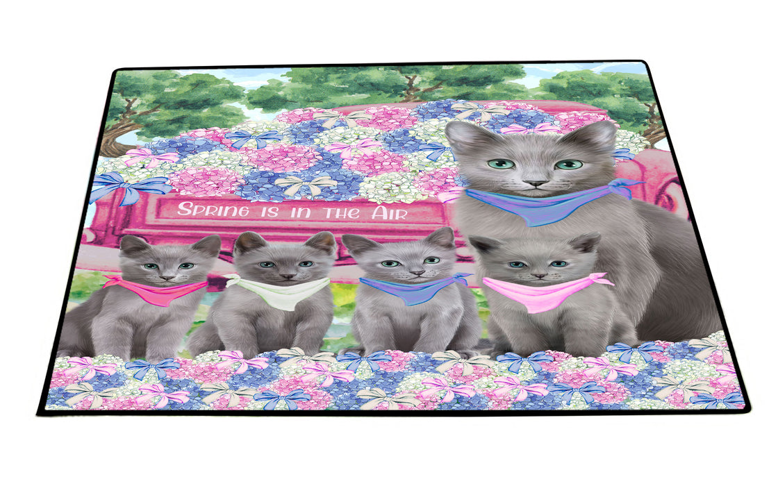 Russian Blue Floor Mat: Explore a Variety of Designs, Anti-Slip Doormat for Indoor and Outdoor Welcome Mats, Personalized, Custom, Pet and Cat Lovers Gift