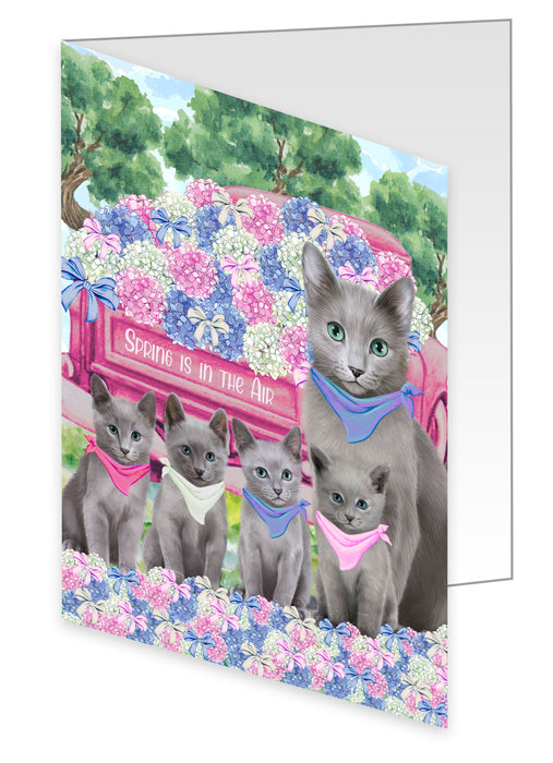 Russian Blue Greeting Cards & Note Cards: Explore a Variety of Designs, Custom, Personalized, Halloween Invitation Card with Envelopes, Gifts for Cat Lovers