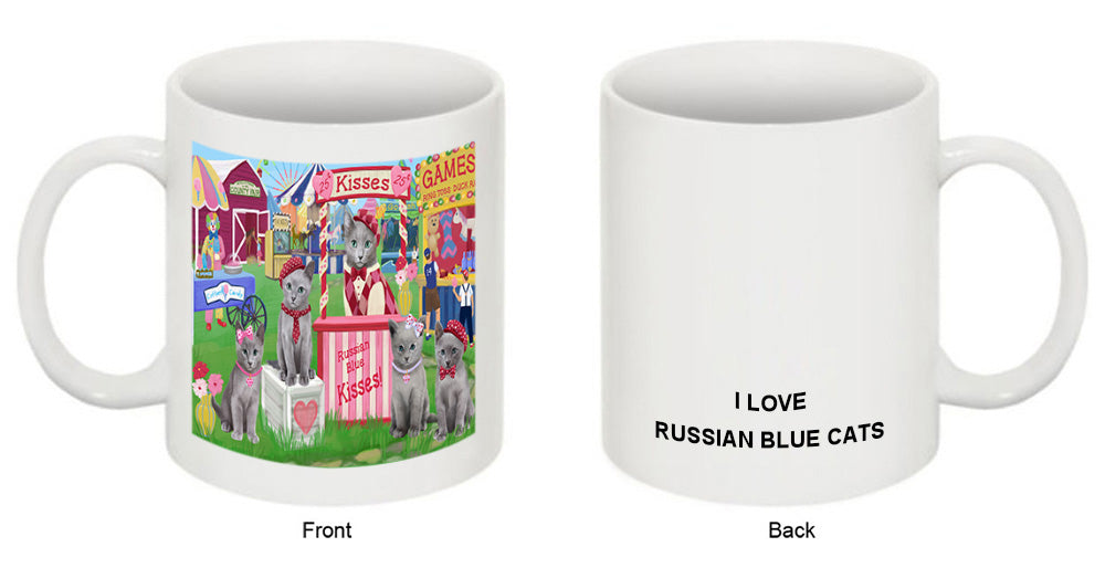 Carnival Kissing Booth Russian Blue Cats Coffee Mug MUG51318