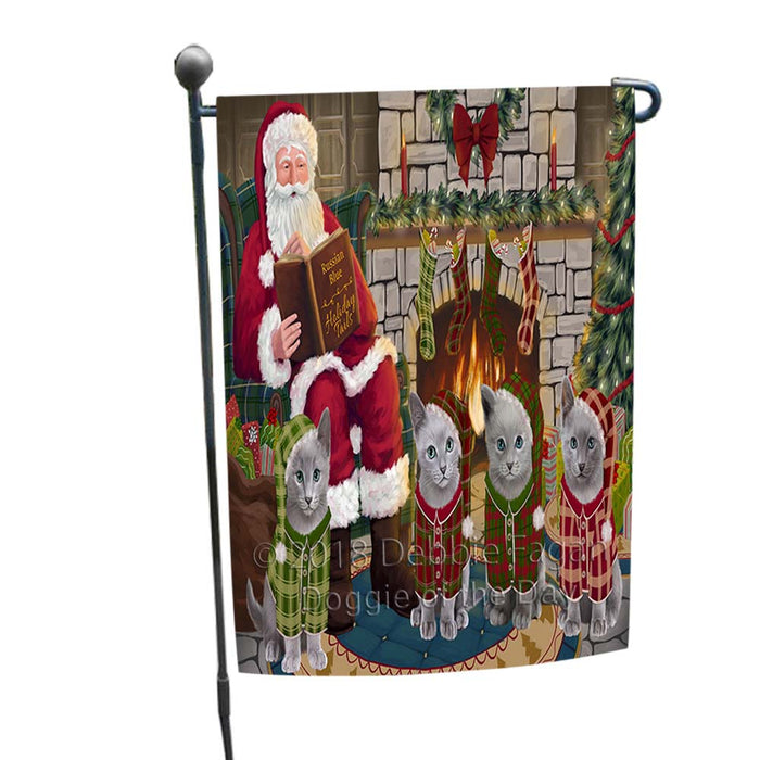 Christmas Cozy Holiday Tails Russian Blue Cats Garden Flag GFLG55675
