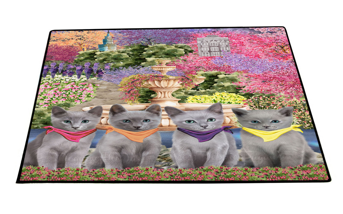 Russian Blue Floor Mat, Explore a Variety of Custom Designs, Personalized, Non-Slip Door Mats for Indoor and Outdoor Entrance, Pet Gift for Cat Lovers