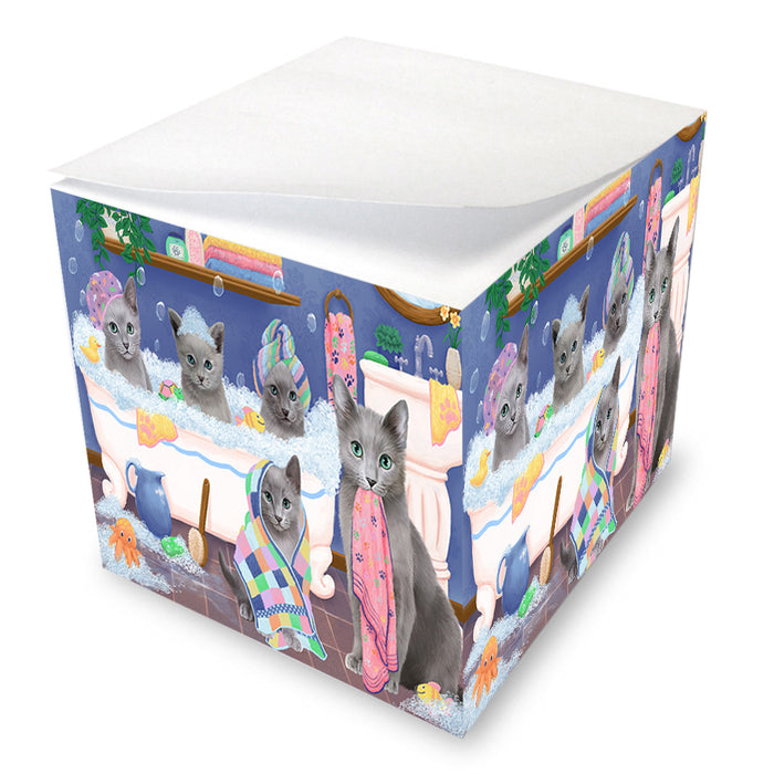 Rub A Dub Dogs In A Tub Russian Blue Cats Note Cube NOC54888