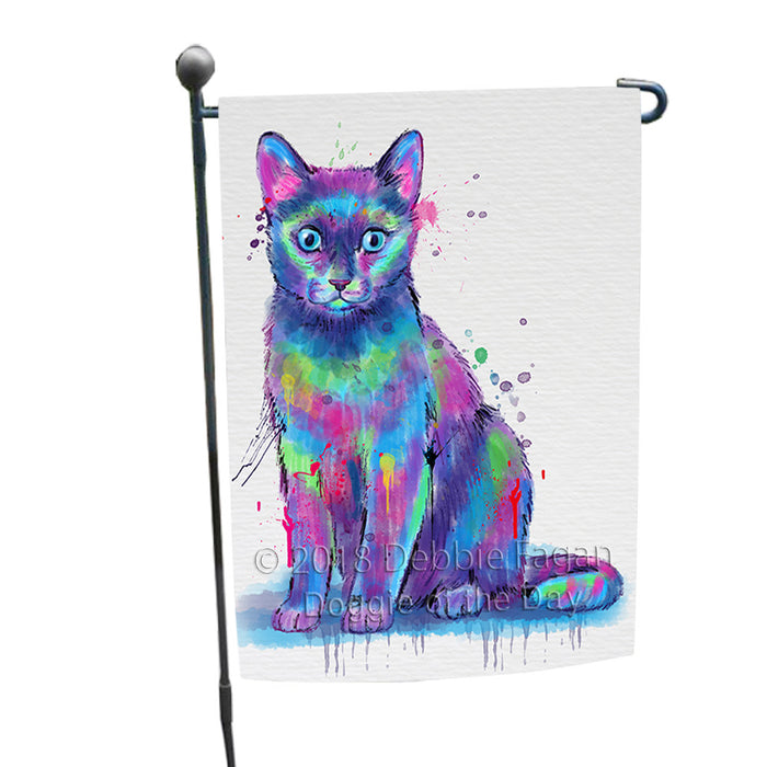 Watercolor Russian Blue Cat Garden Flag GFLG65176