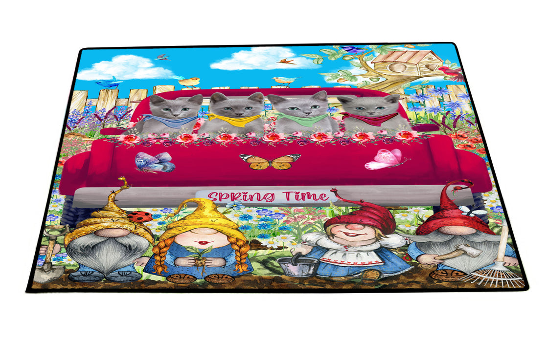 Russian Blue Floor Mat: Explore a Variety of Designs, Anti-Slip Doormat for Indoor and Outdoor Welcome Mats, Personalized, Custom, Pet and Cat Lovers Gift