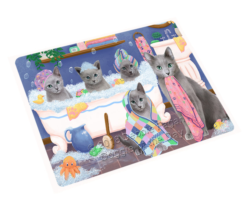 Rub A Dub Dogs In A Tub Russian Blue Cats Cutting Board C75585