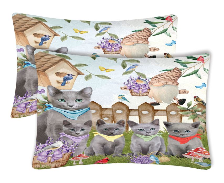 Russian Blue Pillow Case with a Variety of Designs, Custom, Personalized, Super Soft Pillowcases Set of 2, Cat and Pet Lovers Gifts