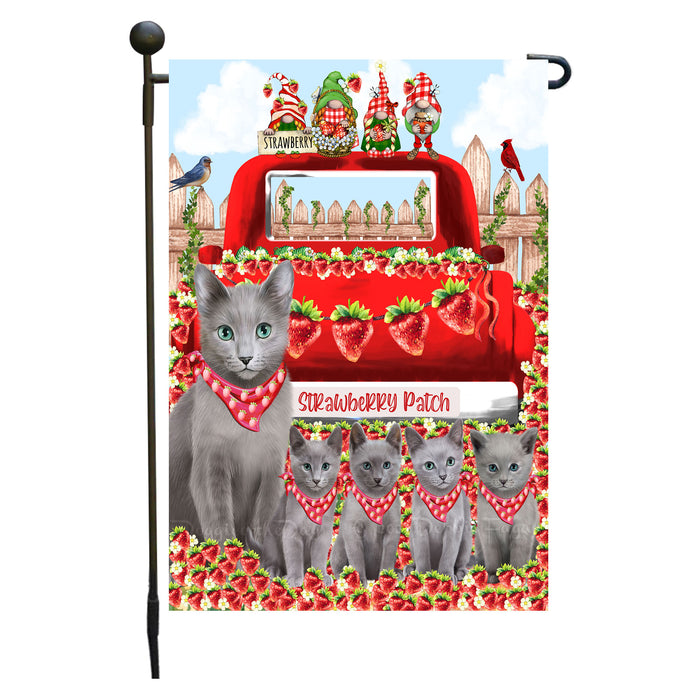 Russian Blue Cats Garden Flag: Explore a Variety of Custom Designs, Double-Sided, Personalized, Weather Resistant, Garden Outside Yard Decor, Cat Gift for Pet Lovers