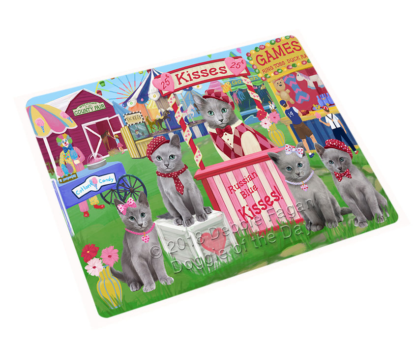 Carnival Kissing Booth Russian Blue Cats Magnet MAG72897 (Small 5.5" x 4.25")