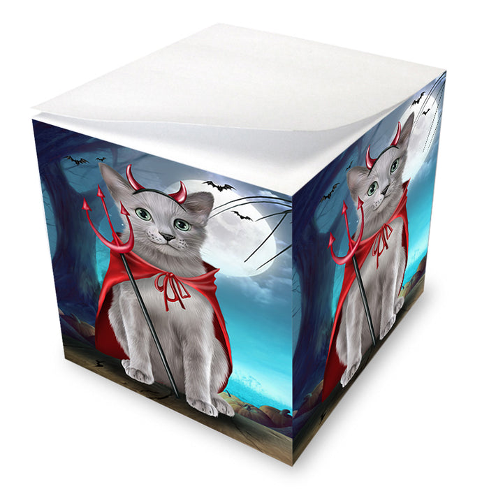 Happy Halloween Trick or Treat Russian Blue Cat Note Cube NOC56170