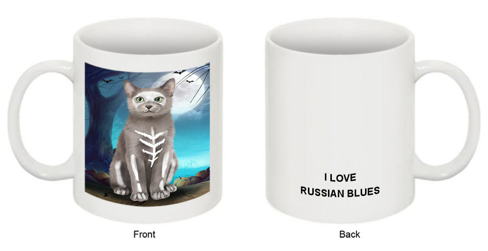 Happy Halloween Trick or Treat Russian Blue Cat Coffee Mug MUG49924