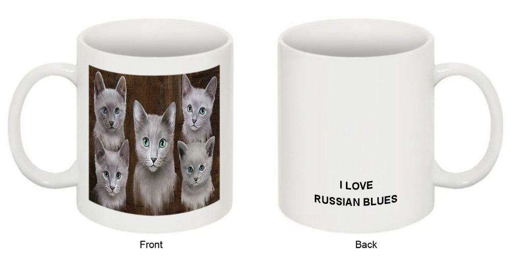Rustic 5 Russian Blue Cat Coffee Mug MUG49543