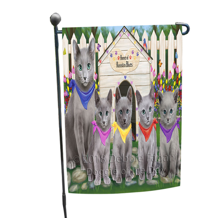 Spring Dog House Russian Blue Cats Garden Flag GFLG52157