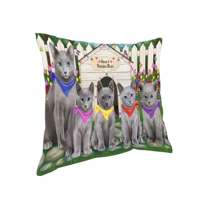 Spring Dog House Russian Blue Cats Pillow PIL65004