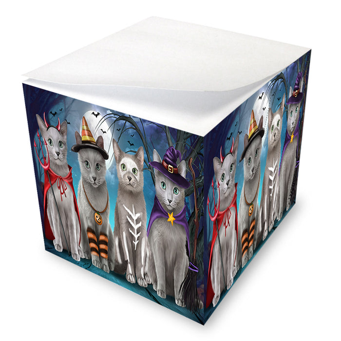 Happy Halloween Trick or Treat Russian Blue Cats Note Cube NOC56131