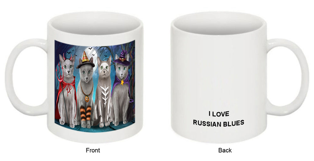 Happy Halloween Trick or Treat Russian Blue Cats Coffee Mug MUG49883