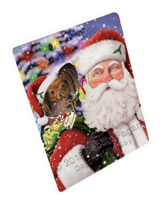 Santa Carrying Russian Toy Terrier Dog and Christmas Presents Blanket BLNKT119127