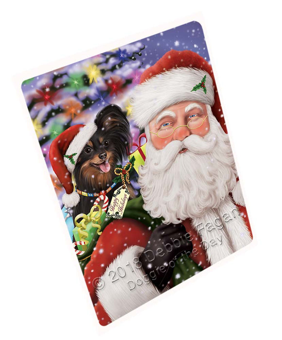 Santa Carrying Russian Toy Terrier Dog and Christmas Presents Cutting Board C71709