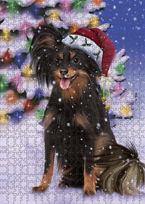 Winterland Wonderland Russian Toy Terrier Dog In Christmas Holiday Scenic Background Puzzle  PUZL91088