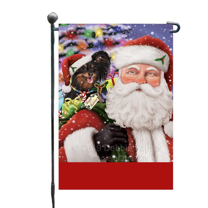 Personalized Santa Carrying Russian Toy Dog and Christmas Presents Custom Garden Flag GFLG63821