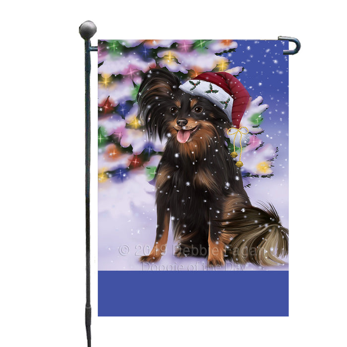 Personalized Winterland Wonderland Russian Toy Dog In Christmas Holiday Scenic Background Custom Garden Flags GFLG-DOTD-A61384