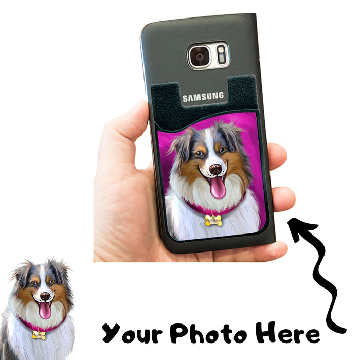 Add Your PERSONALIZED PET Painting Portrait Photo on Mobile Phone Credit Card Holder