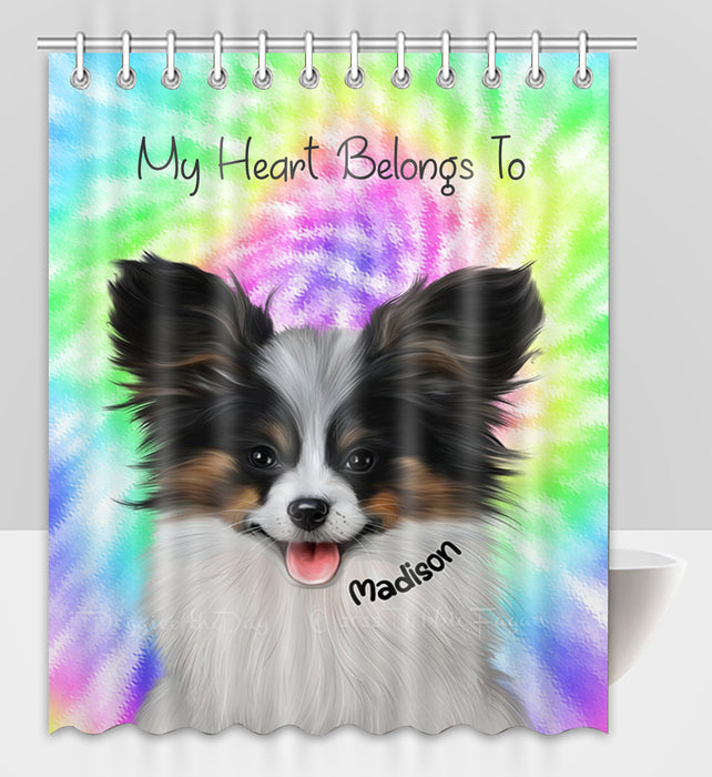 Custom Add Your Photo Here PET Dog Cat Photos on Tie Dye Shower Curtain