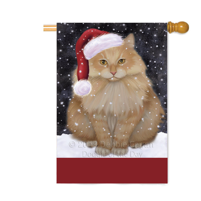 Personalized Let It Snow Happy Holidays Siberian Cat Custom House Flag FLG-DOTD-A62504