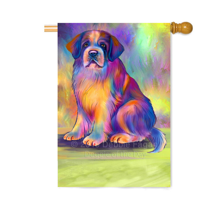 Personalized Paradise Wave Saint Bernard Dog Custom House Flag FLG-DOTD-A60127