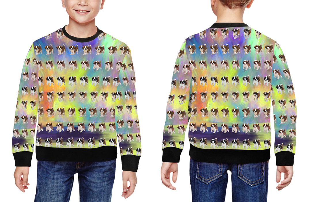 Paradise Wave Saint Bernard Dogs All Over Print Crewneck Kids Sweatshirt