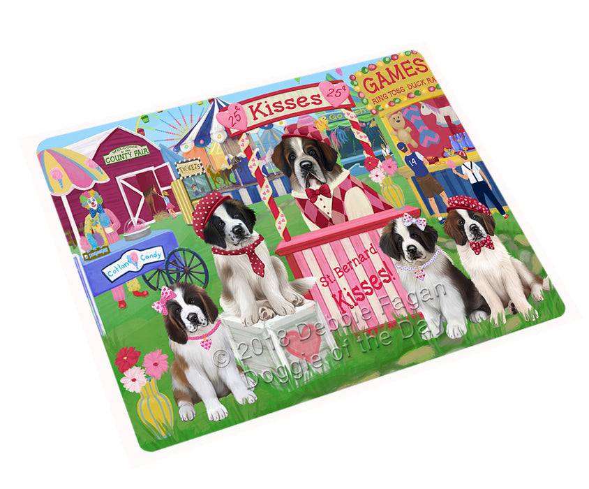 Carnival Kissing Booth Saint Bernard Dogs Magnet MAG73257 (Small 5.5" x 4.25")