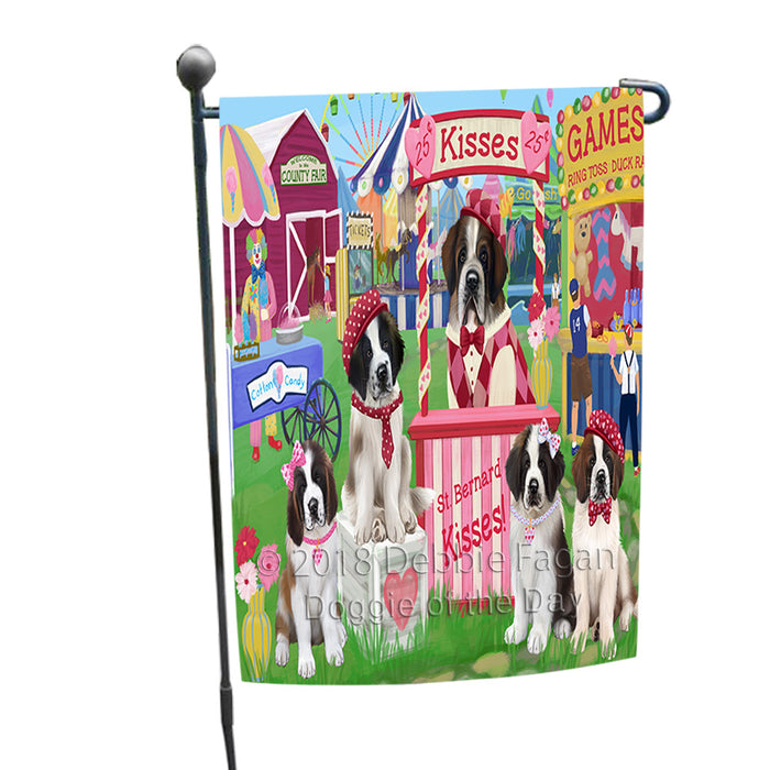 Carnival Kissing Booth Saint Bernard Dogs Garden Flag GFLG56588