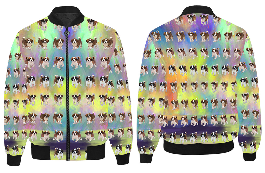 Paradise Wave Saint Bernard Dogs All Over Print Quilted Bomber Men's Jacket