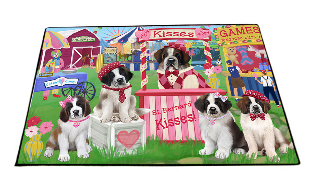 Carnival Kissing Booth Saint Bernard Dogs Floormat FLMS53049