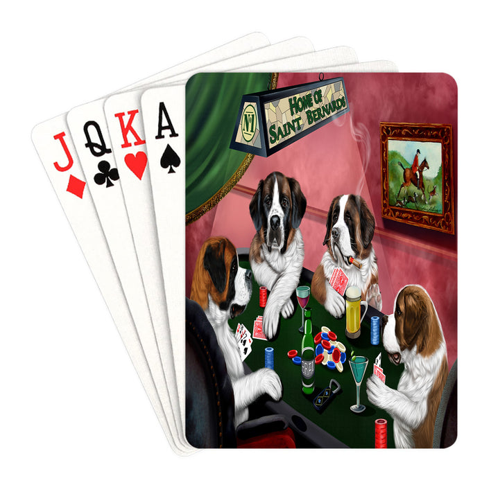 Home of Saint Bernard Dogs Playing Poker Playing Card Decks