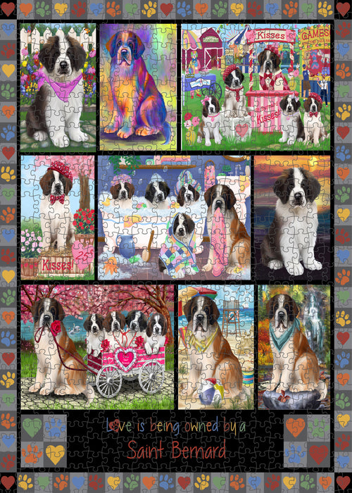 Love is Being Owned Saint Bernard Dog Grey Puzzle with Photo Tin PUZL98600