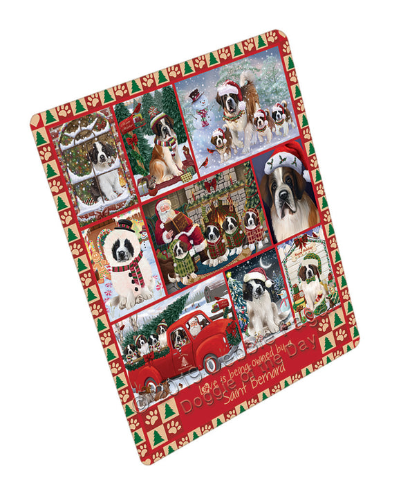 Love is Being Owned Christmas Saint Bernard Dogs Refrigerator / Dishwasher Magnet RMAG108030