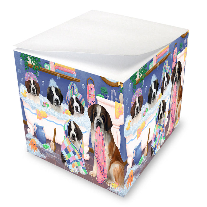Rub A Dub Dogs In A Tub Saint Bernards Dog Note Cube NOC54889