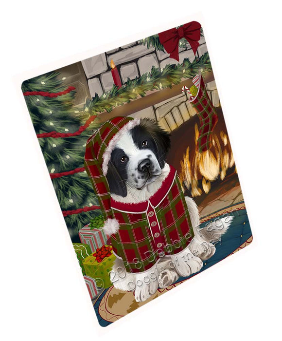 The Stocking was Hung Saint Bernard Dog Magnet MAG71916 (Small 5.5" x 4.25")