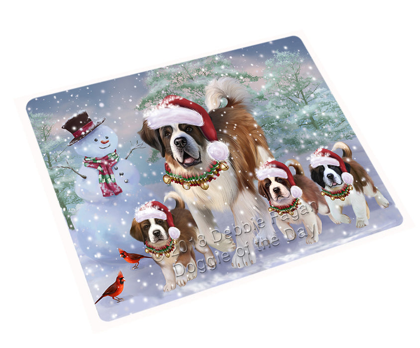 Christmas Running Family Saint Bernards Dog Cutting Board C75060