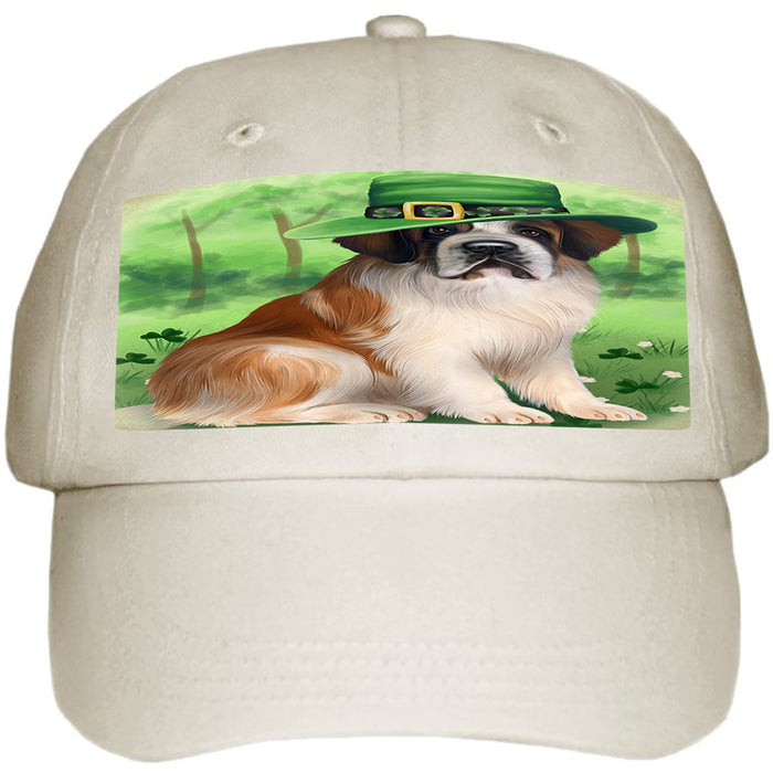 St. Patricks Day Irish Portrait Saint Bernard Dog Ball Hat Cap HAT51852