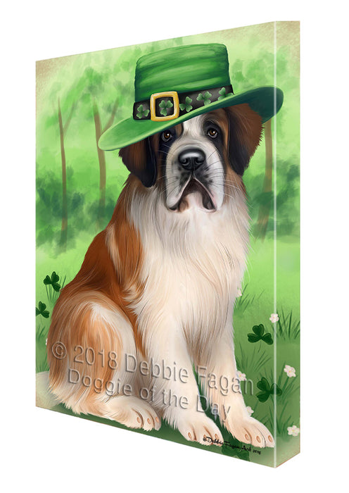 St. Patricks Day Irish Portrait Saint Bernard Dog Canvas Wall Art CVS59250