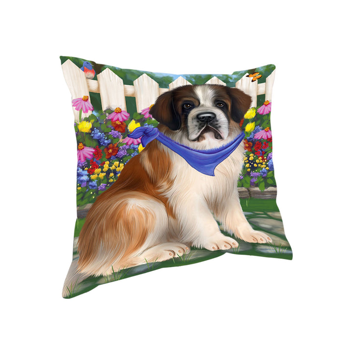 Spring Floral Saint Bernard Dog Pillow PIL56424