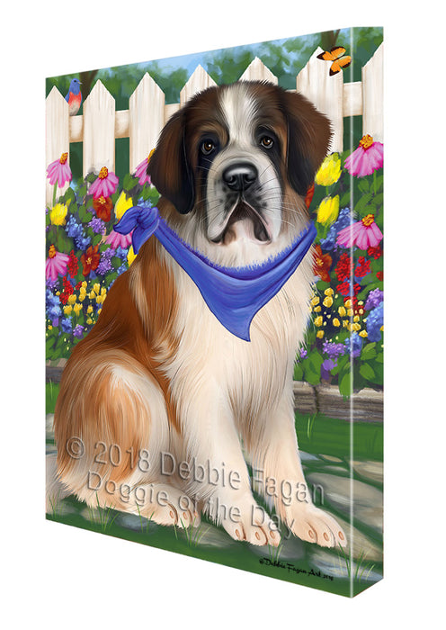 Spring Floral Saint Bernard Dog Canvas Wall Art CVS67030