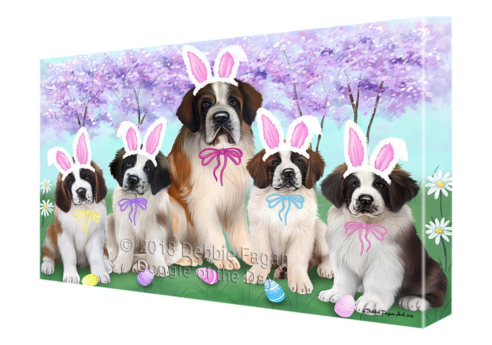 Saint Bernards Dog Easter Holiday Canvas Wall Art CVS59979