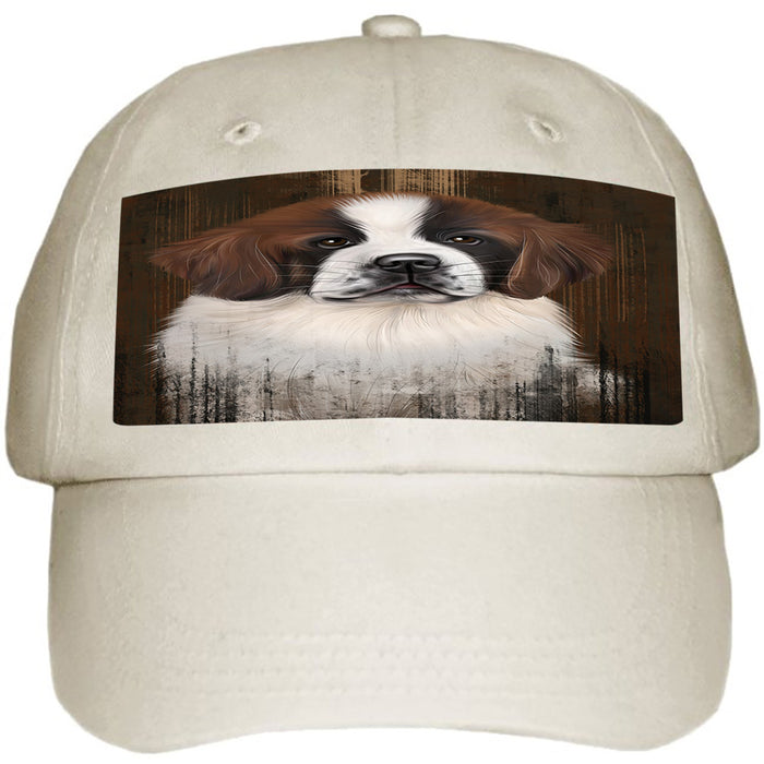 Rustic Saint Bernard Dog Ball Hat Cap HAT55149