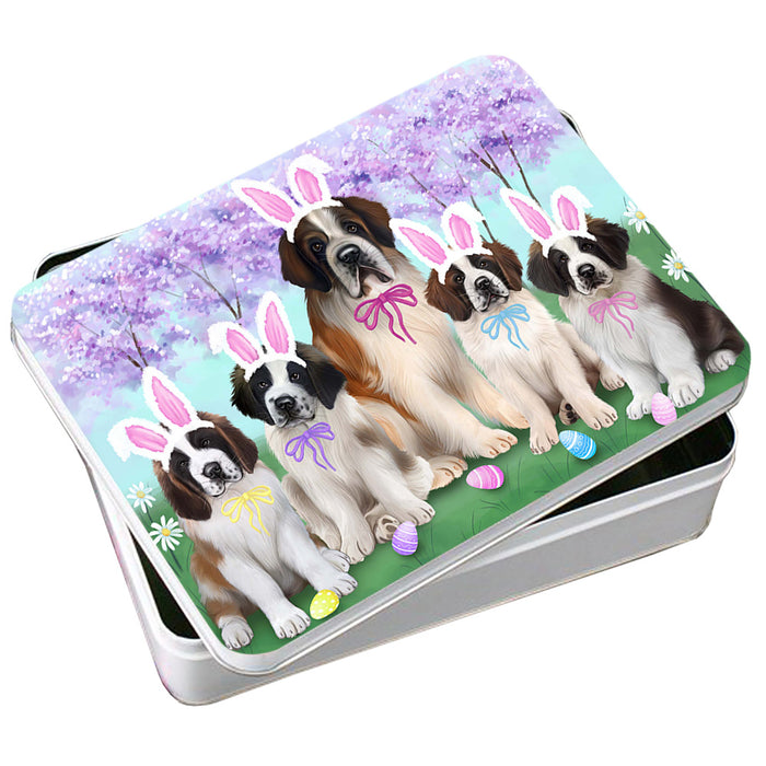Saint Bernards Dog Easter Holiday Photo Storage Tin PITN49240