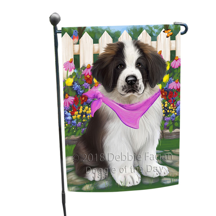 Spring Floral Saint Bernard Dog Garden Flag GFLG49972