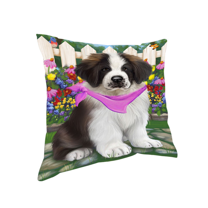 Spring Floral Saint Bernard Dog Pillow PIL56428