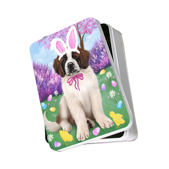 Saint Bernard Dog Easter Holiday Photo Storage Tin PITN49241